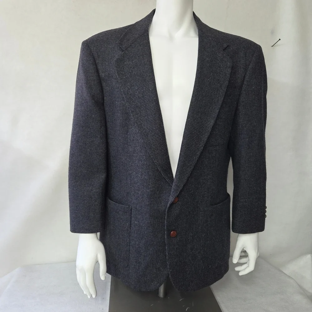 Stewart County Men's Wool Blazer Jacket Elbow Patches Made in‎ USA Size 46R Vtg